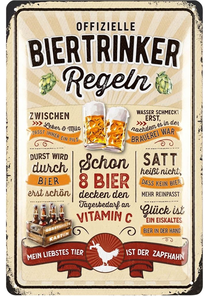 LANOLU Blechschilder retro Bier Bar Deko, Metallschilder Produktbild 