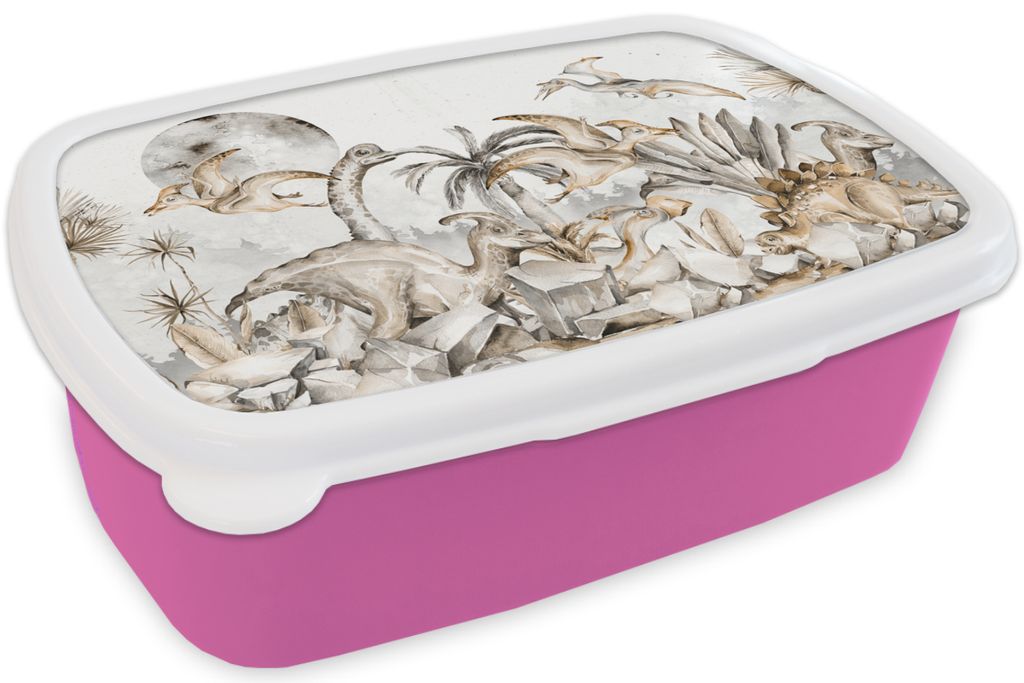 KitchenYeah Lunchbox Brotzeit Brotdose 17x11 cm Dino - Dschungel - Natur - Tiere - Kinder - Kinder Kinder Brotzeitdose - Lunchpaket - Brotkasten ...