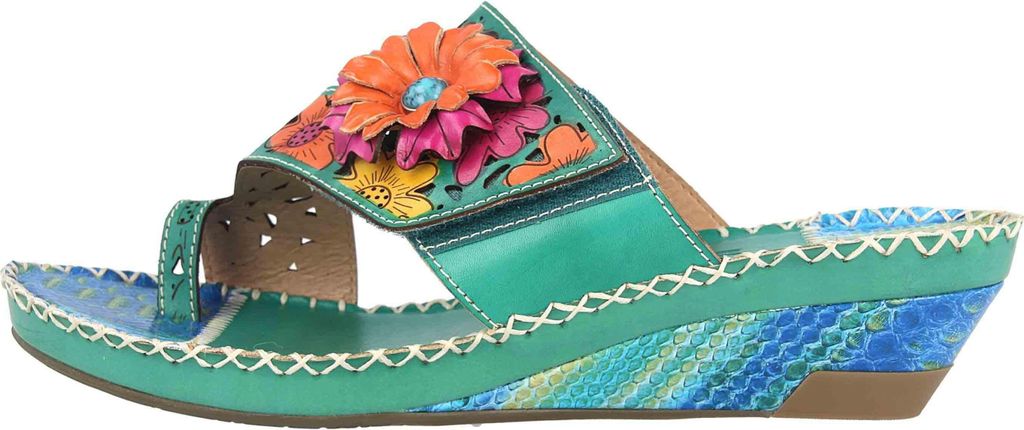 Spring Footwear Zehentrenner in Übergrößen Grün Vardi-Mnt große Damenschuhe
