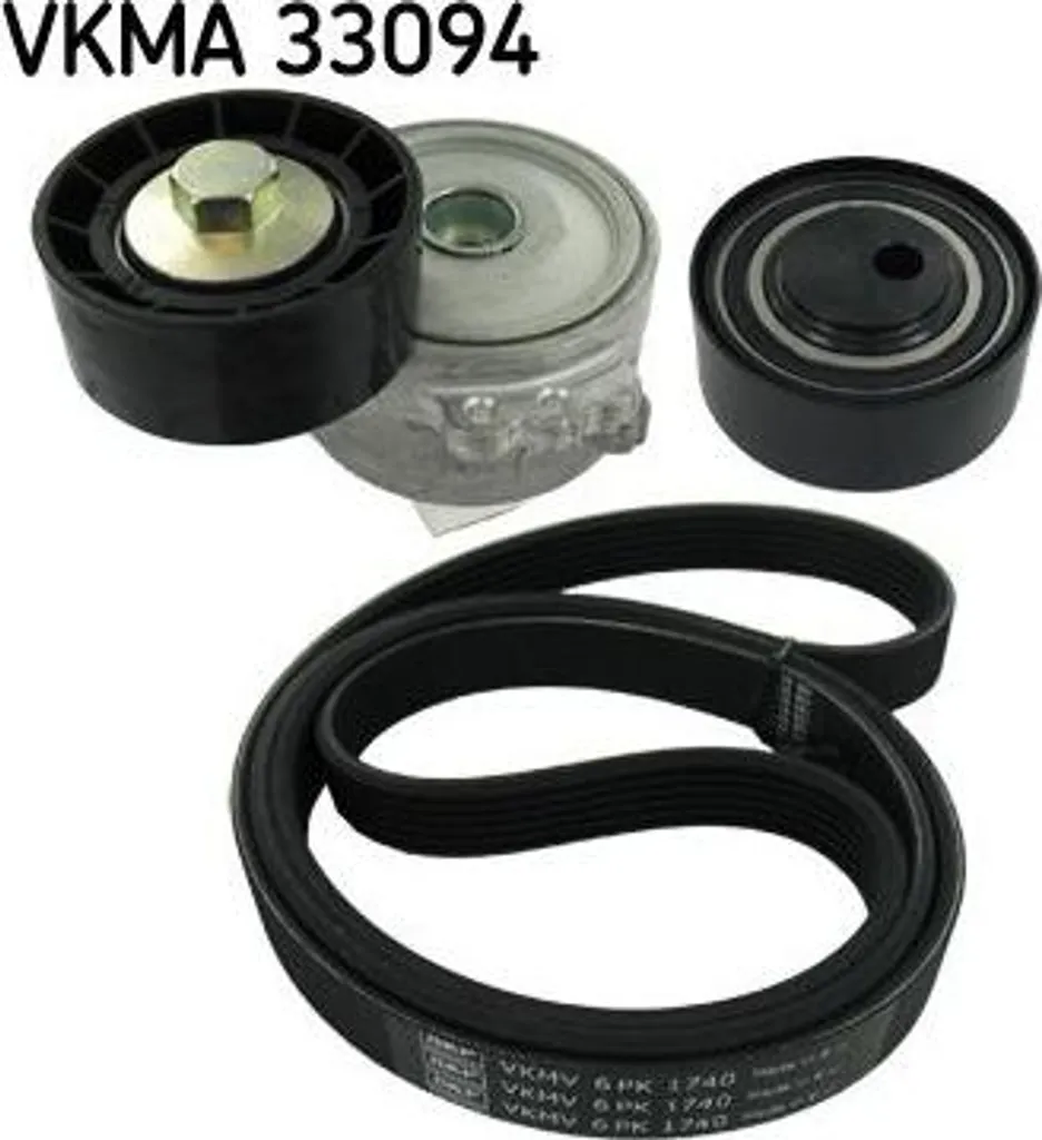 Kit courroie SKF VKMA 33094 haute résistance compatible Citroën C8