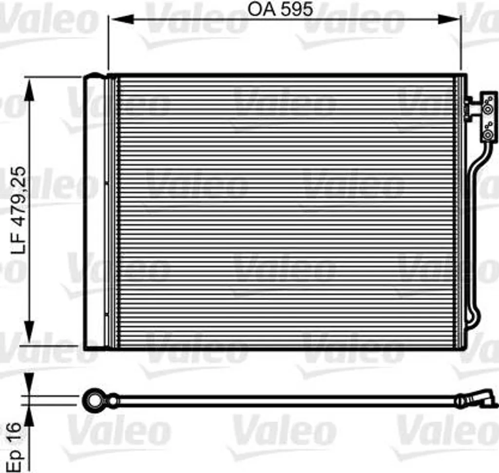 Condensateur de climatisation pour BMW Série 5 F10 et 7 F01 Valeo 814192