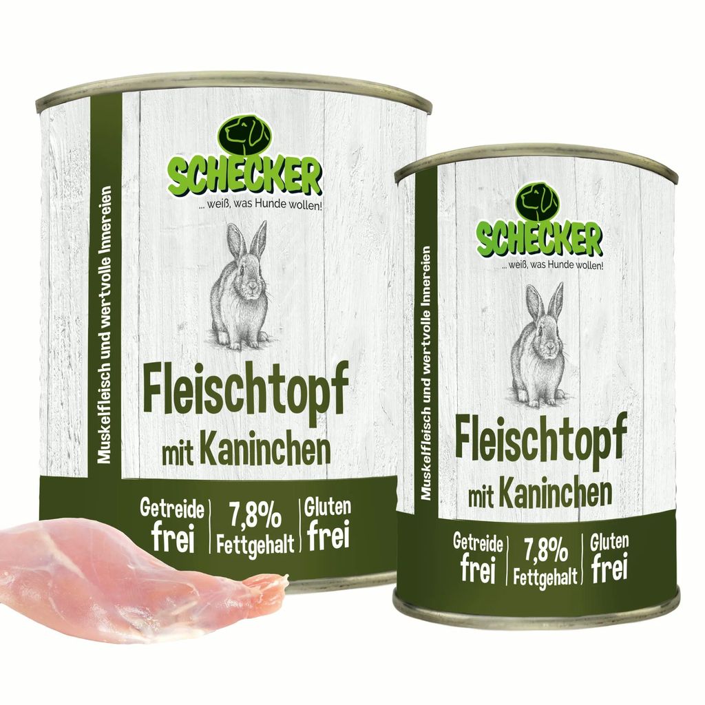 1 x 820g - Schecker Nassfutter - Fleischtopf mit Kaninchen