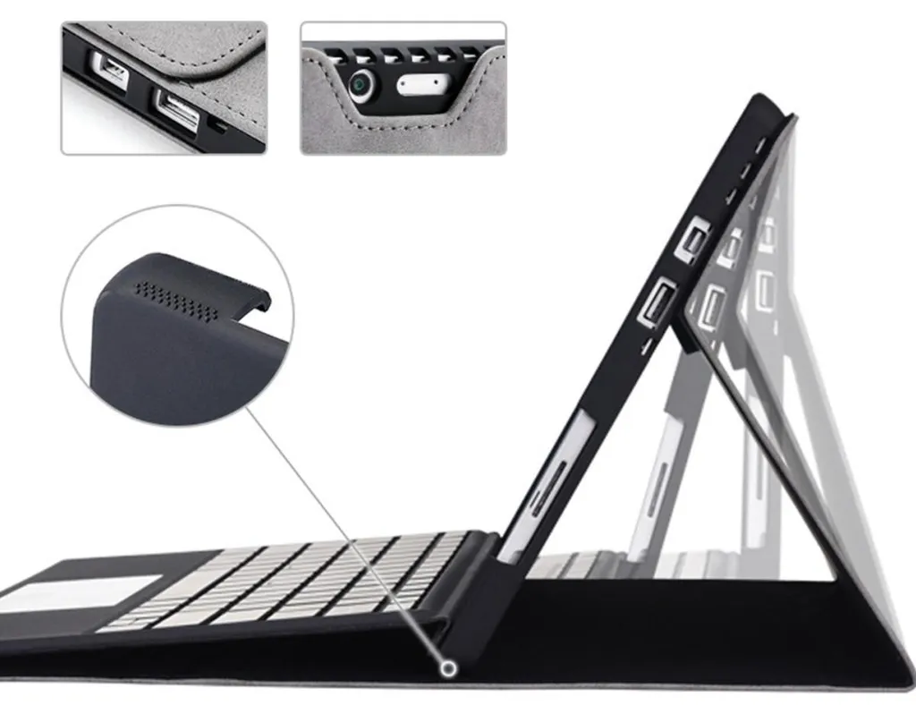 Coque Surface Pro 10 antichoc aspect peau de mouton grise - Pack de 2 - 4