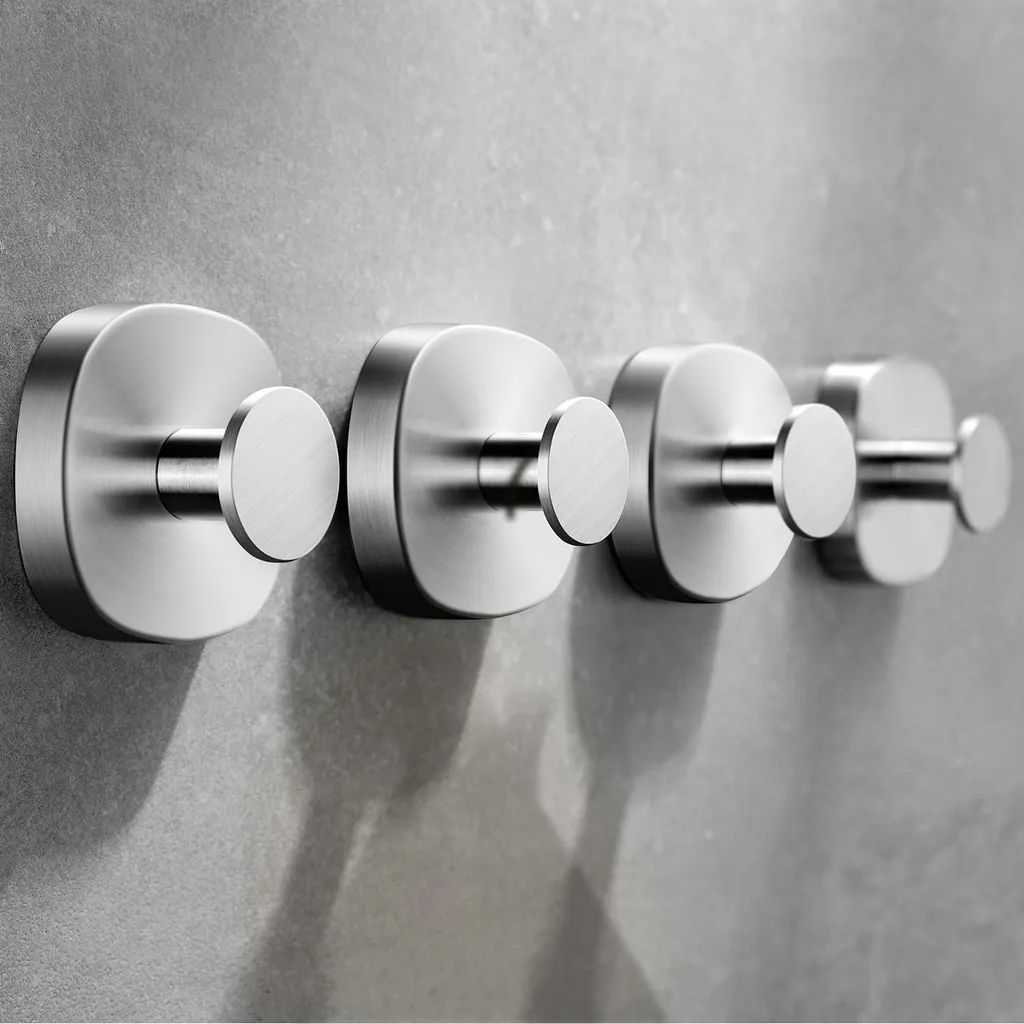 Porte-manteau mural sans perçage pour cuisine et salle de bain en métal