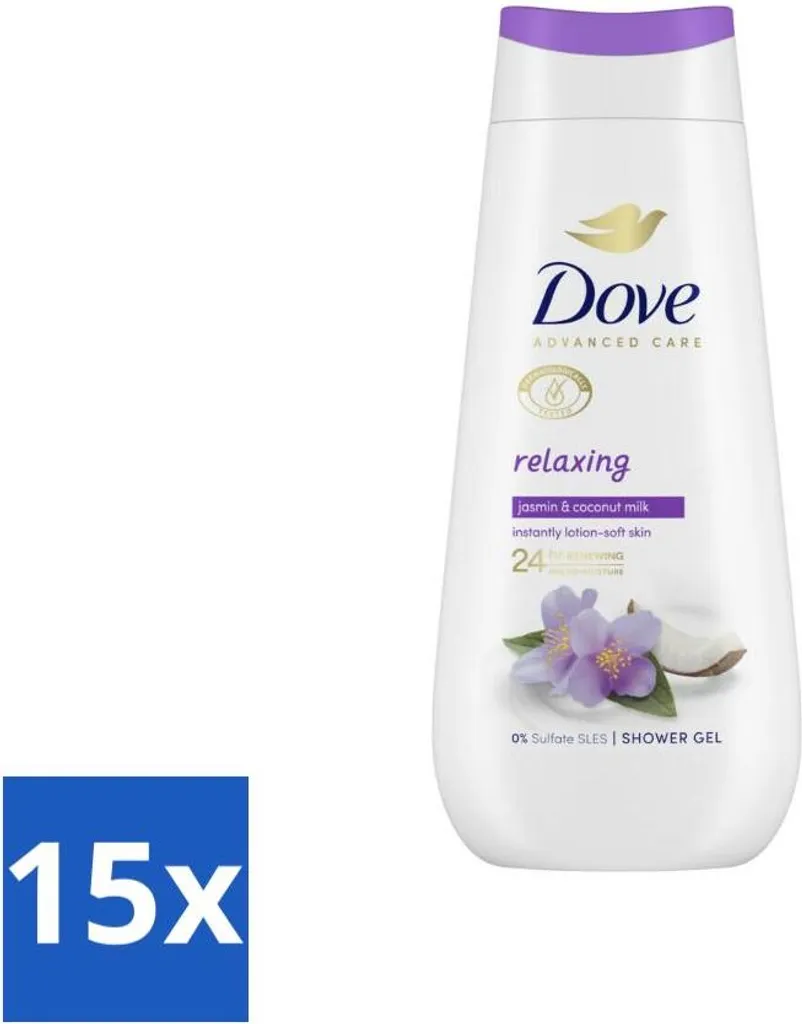 Doccia Dove Rilassante Cocco 15 pezzi | Formato Famiglia 225ml