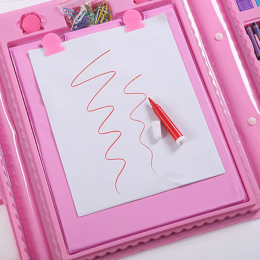 Set de 208 crayons de couleur rose avec motifs de dessins animés fun - 5