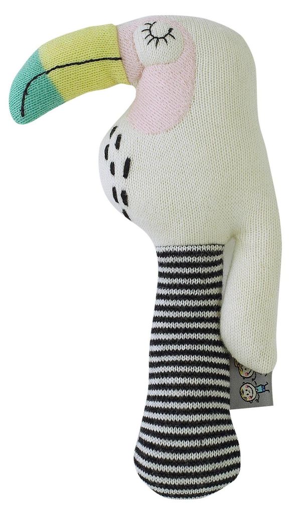 Rassel aus Baumwolle Tukan - 15 x 7 cm - Mehrfarbig | by SEVIRA KIDS