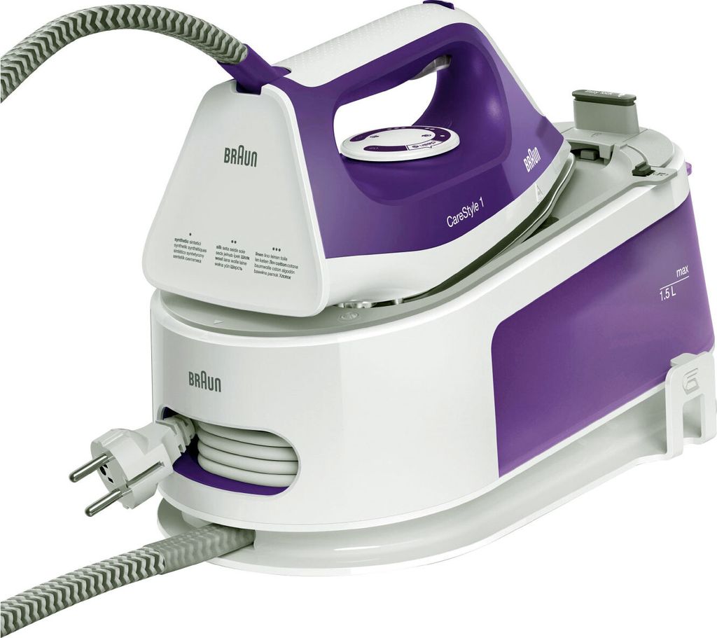 A Braun steam ironing station is shown against a white background.