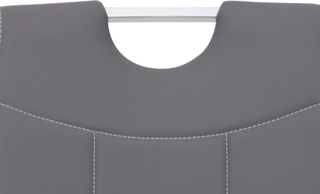 4er Set Esszimmerstuhl Ruby - Kunstleder Grau - Produktbild 3