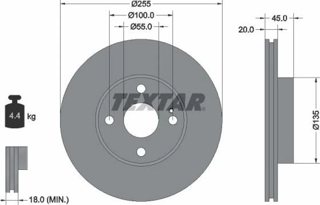 Disque de Frein Arrière pour MX-5 - Textar 92096800 Qualité Premium