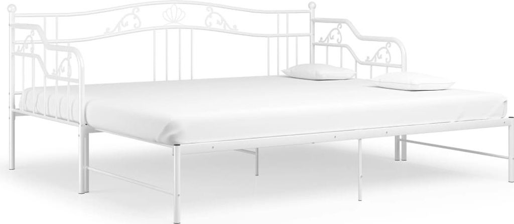 Divano letto allungabile Struttura letto in metallo bianco Immagine del prodotto 