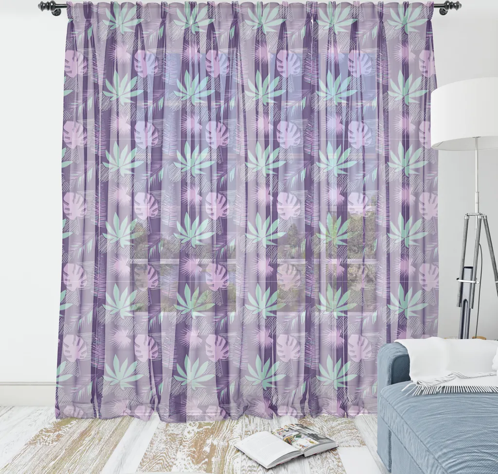 Décoration Murale Tropicale pour Chambre et Salon - Tapis Satin 274x180cm