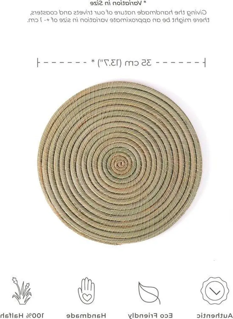 Set de table lavable et antidérapant en Halfa tressé de haute qualité