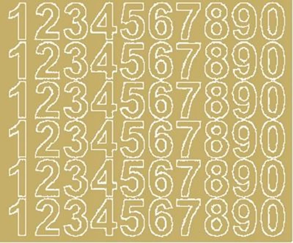 Numeri per Porte e B&B Oro Lucido 3cm - Kit Adesivi Numerici Chic