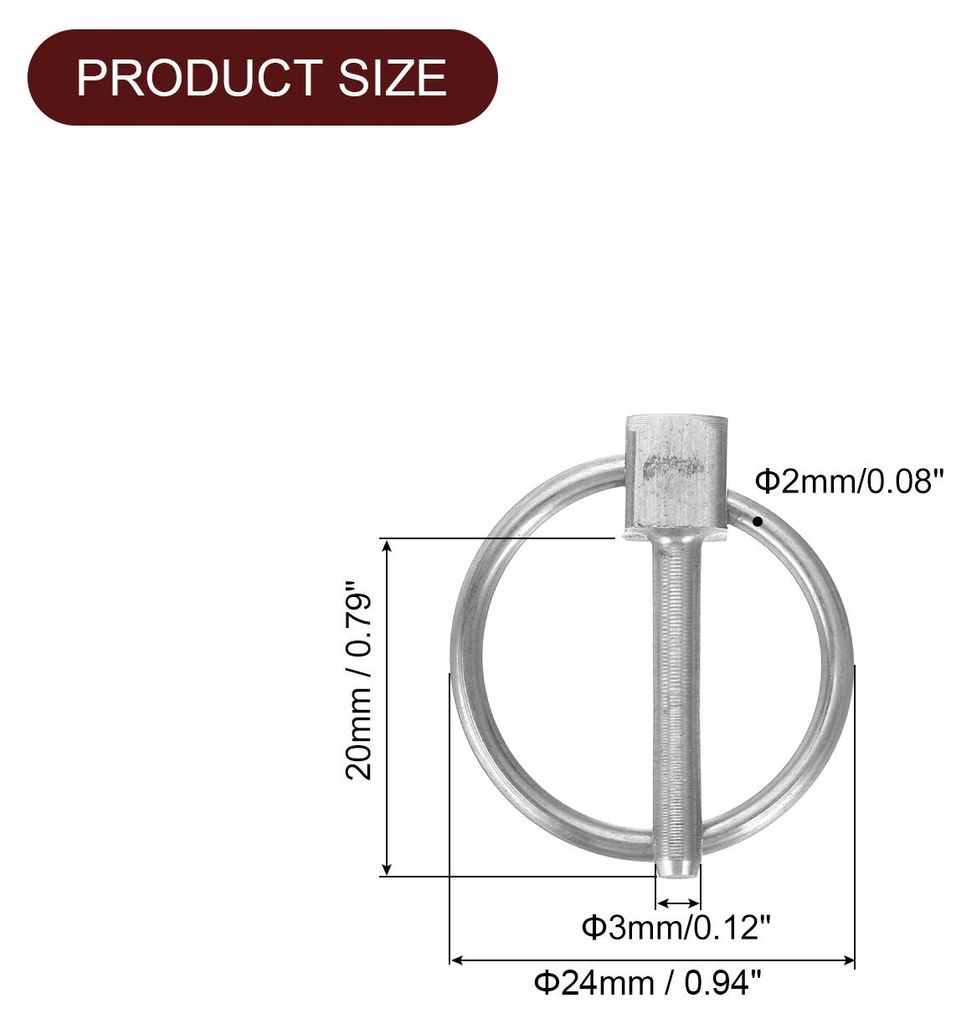 4Pcs 1/8" x 3/4" Sicherungsstift mit Ring, Edelstahl-Rund-Sicherungsstifte fš¹r Boot, Kajak, Anh?nger, Trolley, Lastwagen, M?her, Silber