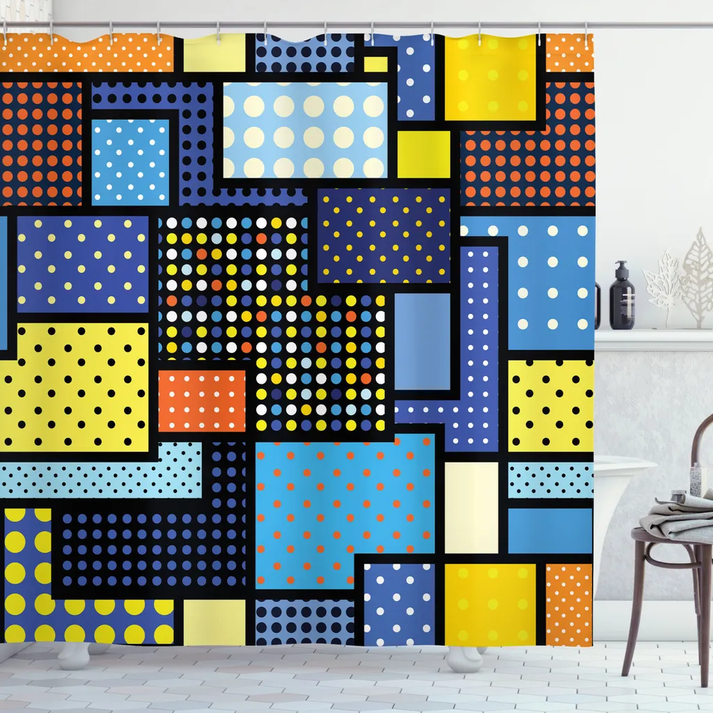 Tenda Doccia ABAKUHAUS: Esplosione di Colori Retrò 175x180