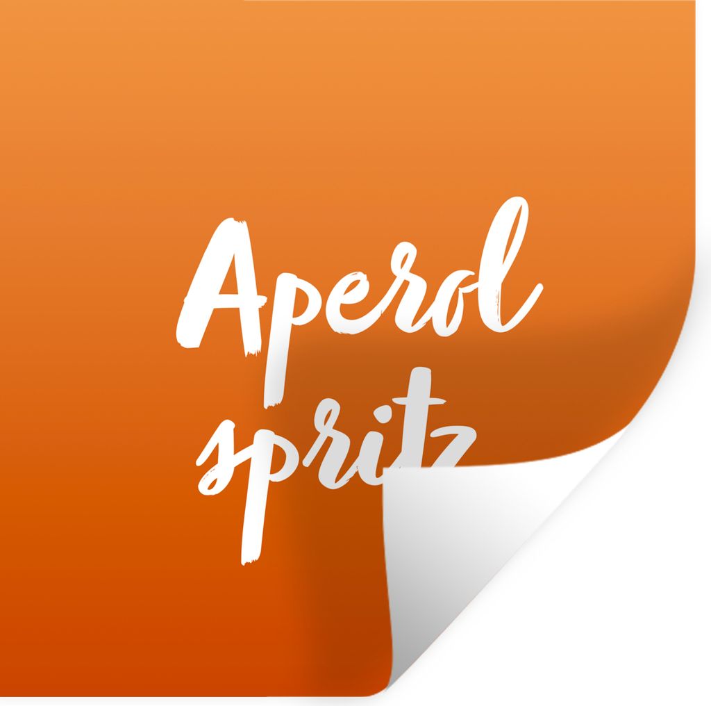 MuchoWow Wandtattoo Wandsticker Wandaufkleber Text - Cocktail - Aperol Spritz - Zitate - Alkohol 50x50 cm Selbstklebend und Repositionierbar - Se...