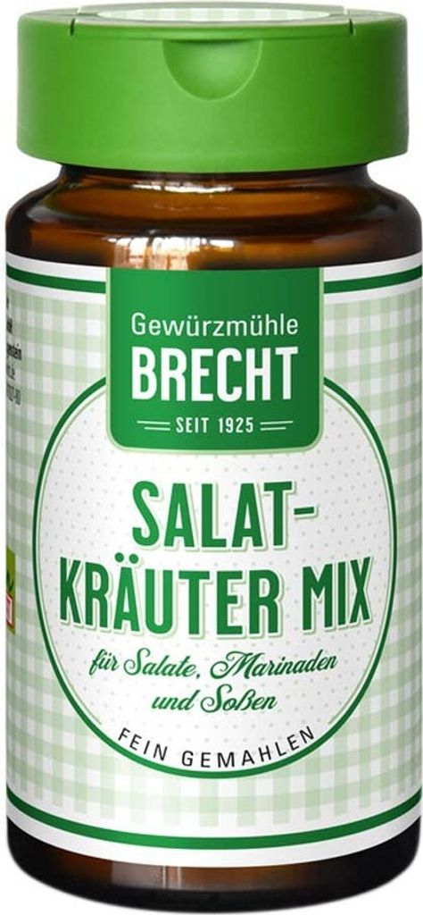 Brecht Gewürzzubereitung, Salatkräuter Mix,Glas, 30g (6x30g, 180, gramm)