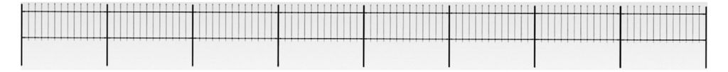 Dekorativer Gartenzaun aus Stahl im Komplettset mit Speerspitzen, Höhe Zaunelement: 80 cm, Doppelstabmattenzaun, Schwarz