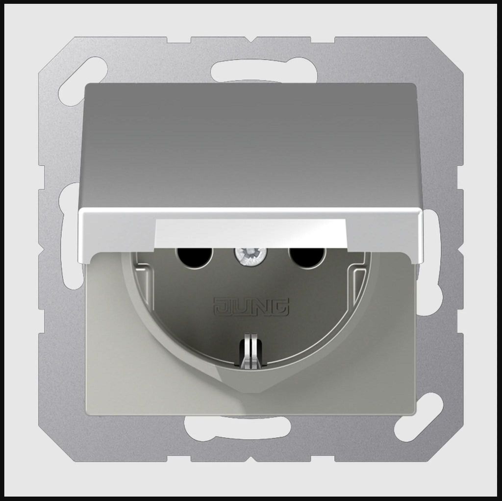 Jung SCHUKO®-Steckdose Klappdeckel A 1520 BFKL AL Produktbild 