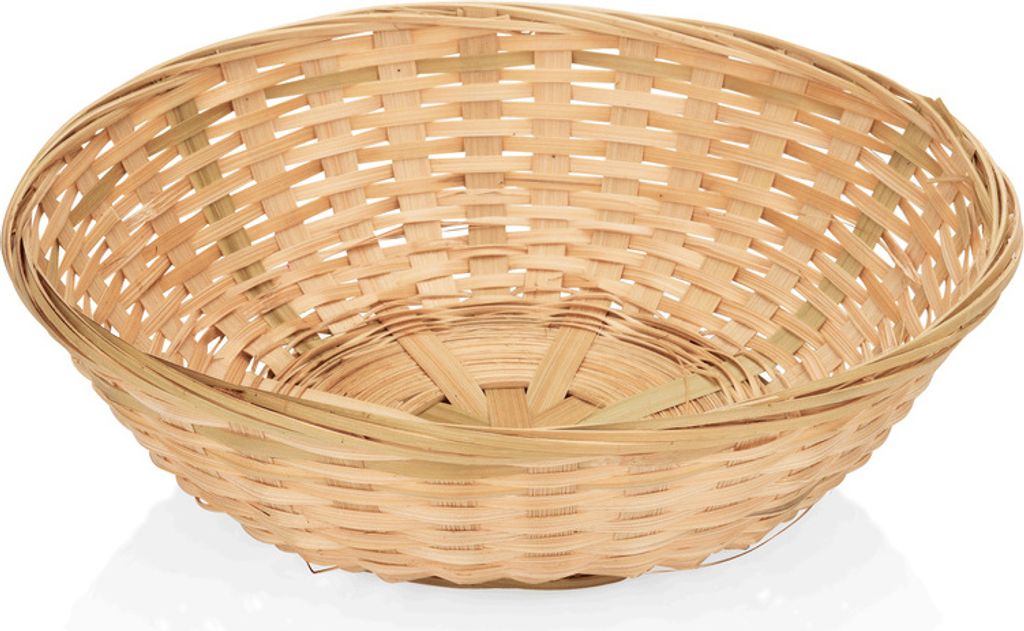 12x Tischkorb / Brotkorb rund beige Holz Ø 22 cm