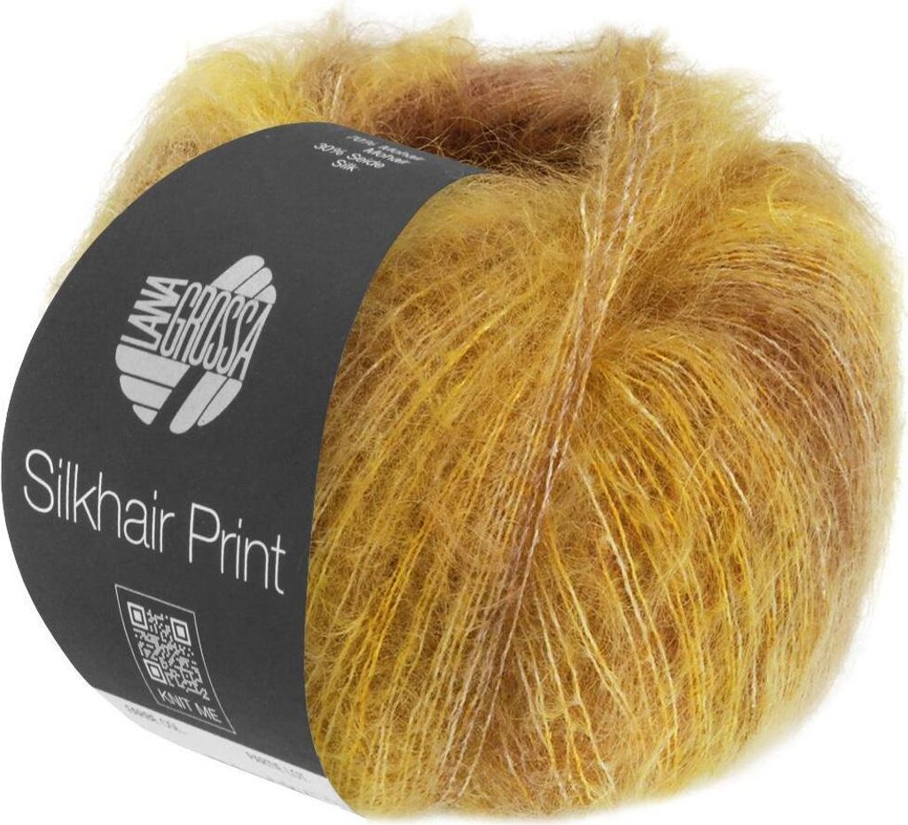 Lana Grossa - Silkhair Print 25g 0408 gelb beige sand taupe Produktbild 