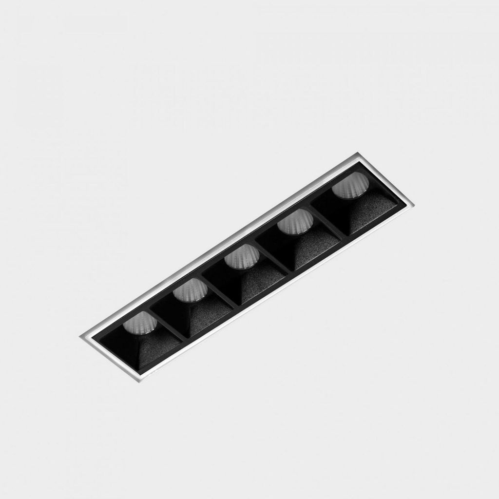 KOHL LIGHTING NSES rahmenlose Einbauleuchte 137x35 mm weiß-schwarz 10 W 45D CRI 90 3000K PUSH