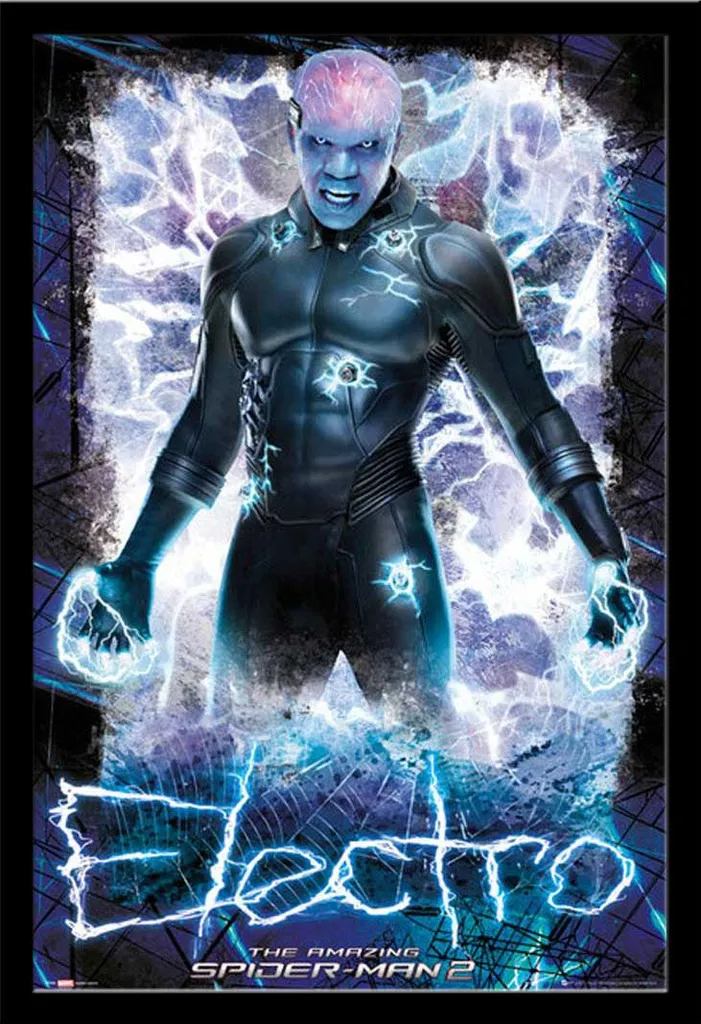 Poster The Amazing Spider-Man 2 Electro avec Cadre Shinsuke Maxi MDF Noir