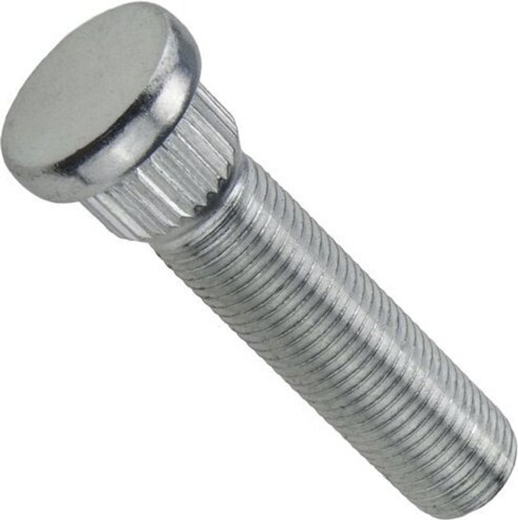 A single silver lug bolt is shown against a white background.