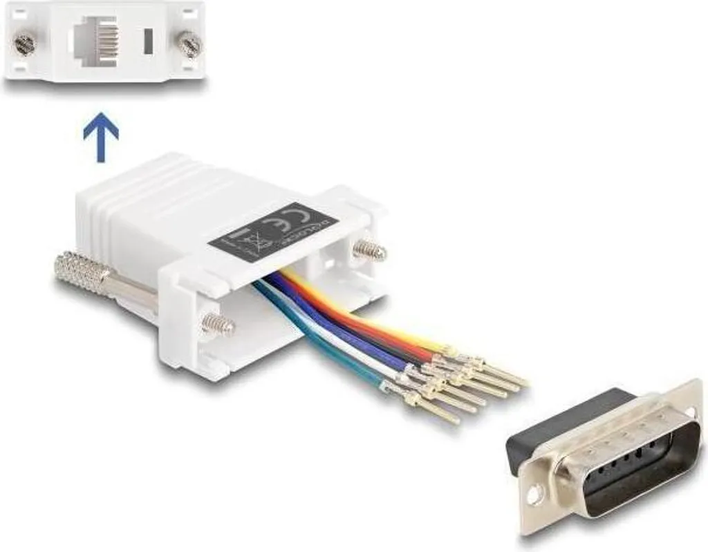 Kit di montaggio adattatore D-Sub 15 su RJ12 bianco per interfaccia seriale