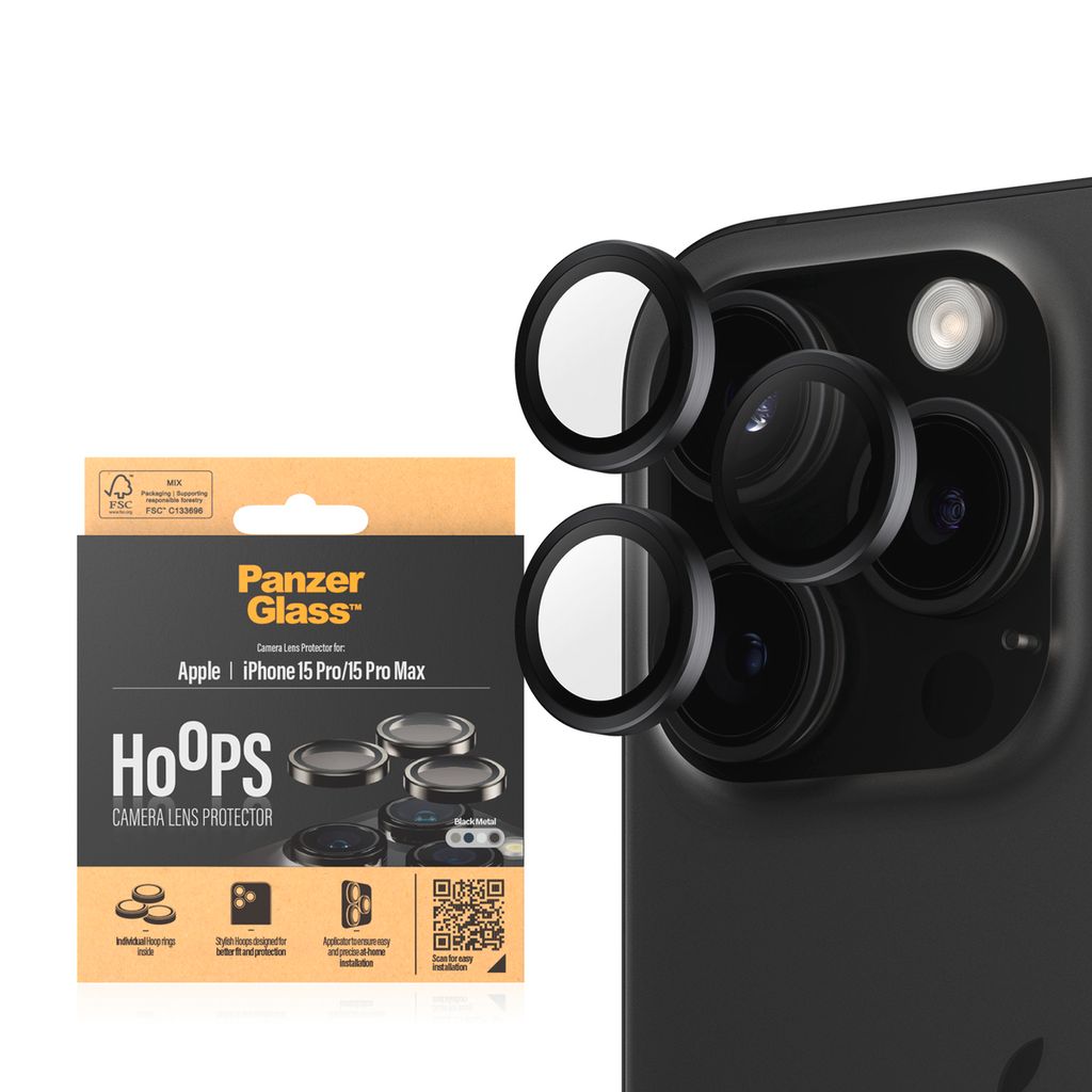 PanzerGlass ® Hoops® Black Kovová ochrana objektivu Obrázek produktu 
