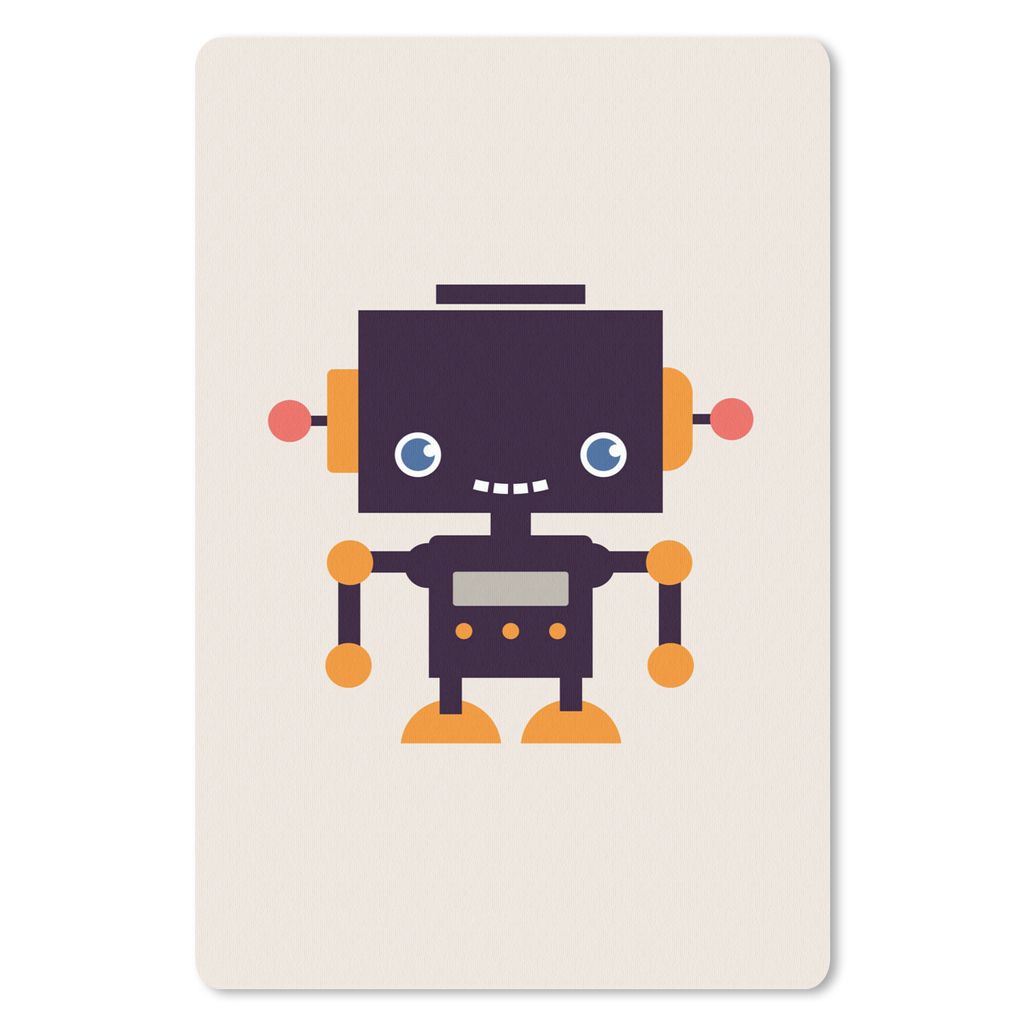MuchoWow Mauspad Mousepad Roboter - Antenne - Orange - Beige - Kind - Kinder 18x27 cm - Mousepads - Maus Mat - Pad - Mausunterlage