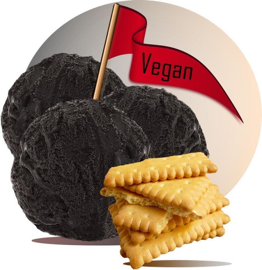 Keks Cookie Schwarzes Eispulver Vegan Zucker-, laktosefrei 333 g