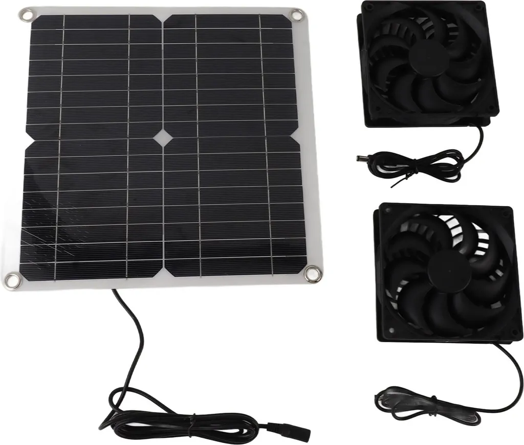 Kit d'Aération Solaire Double Ventilateur 12W - Extracteur d'Air 12V
