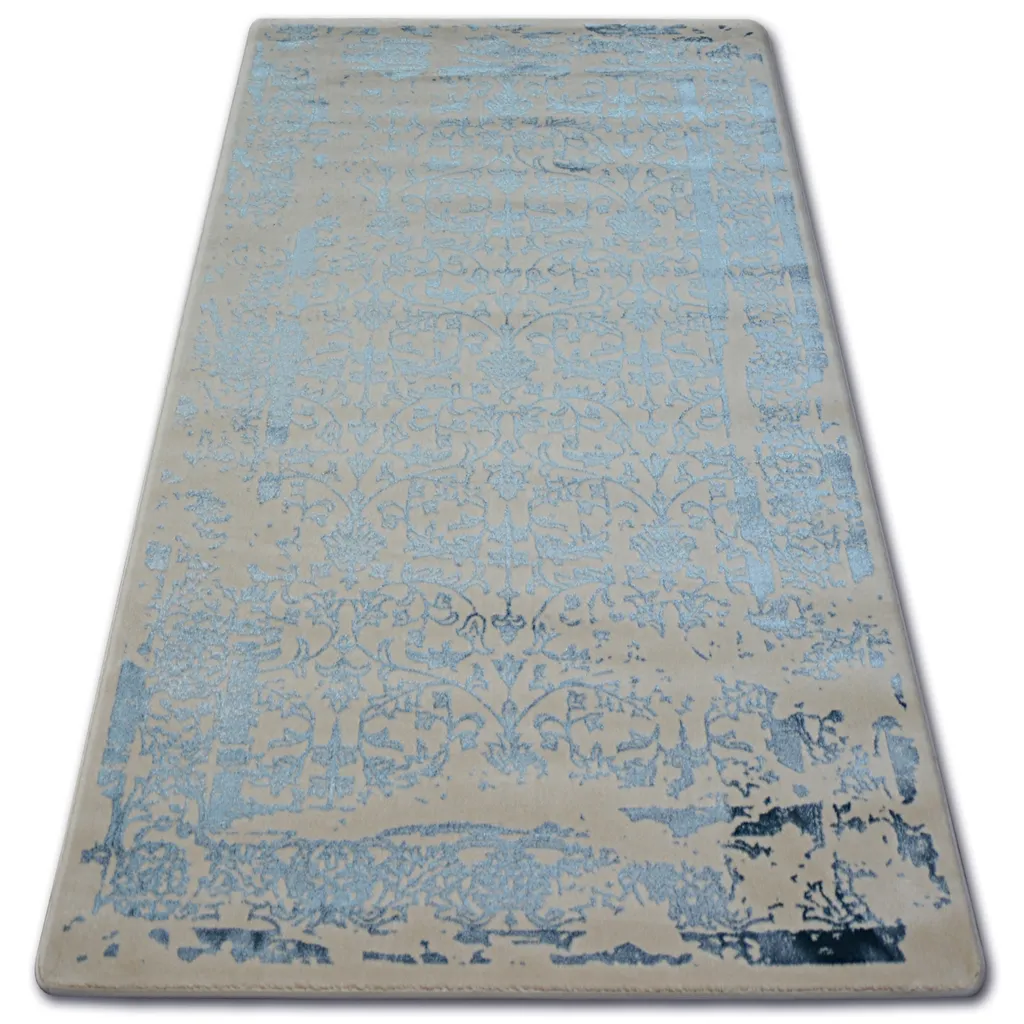 Tapis Acrylique MANYAS 0920 Ivoire et Bleu - Design Turc 160x230 cm