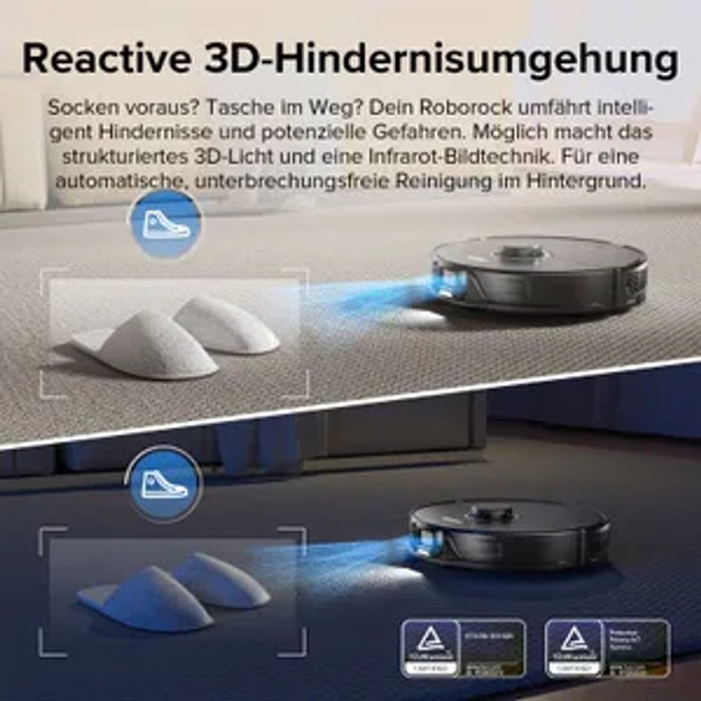 Roborock S8 Staubsauger Roboter, 6000 Pa, Doppelbürste& 3D Produktbild 5