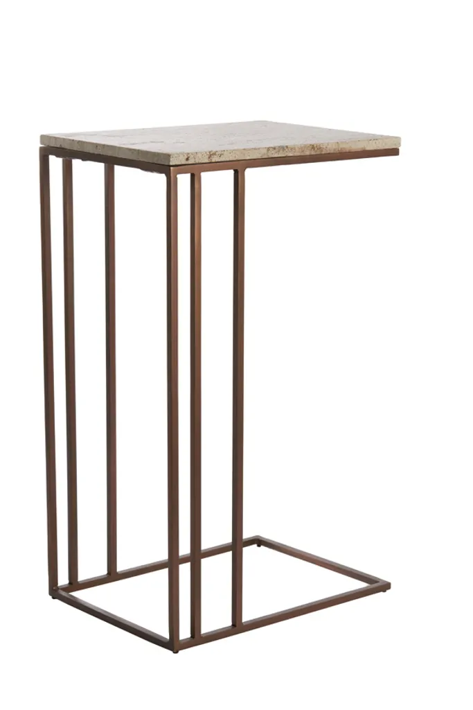 Petite table basse d'appoint Roshan marron 66cm - Sellette de décoration