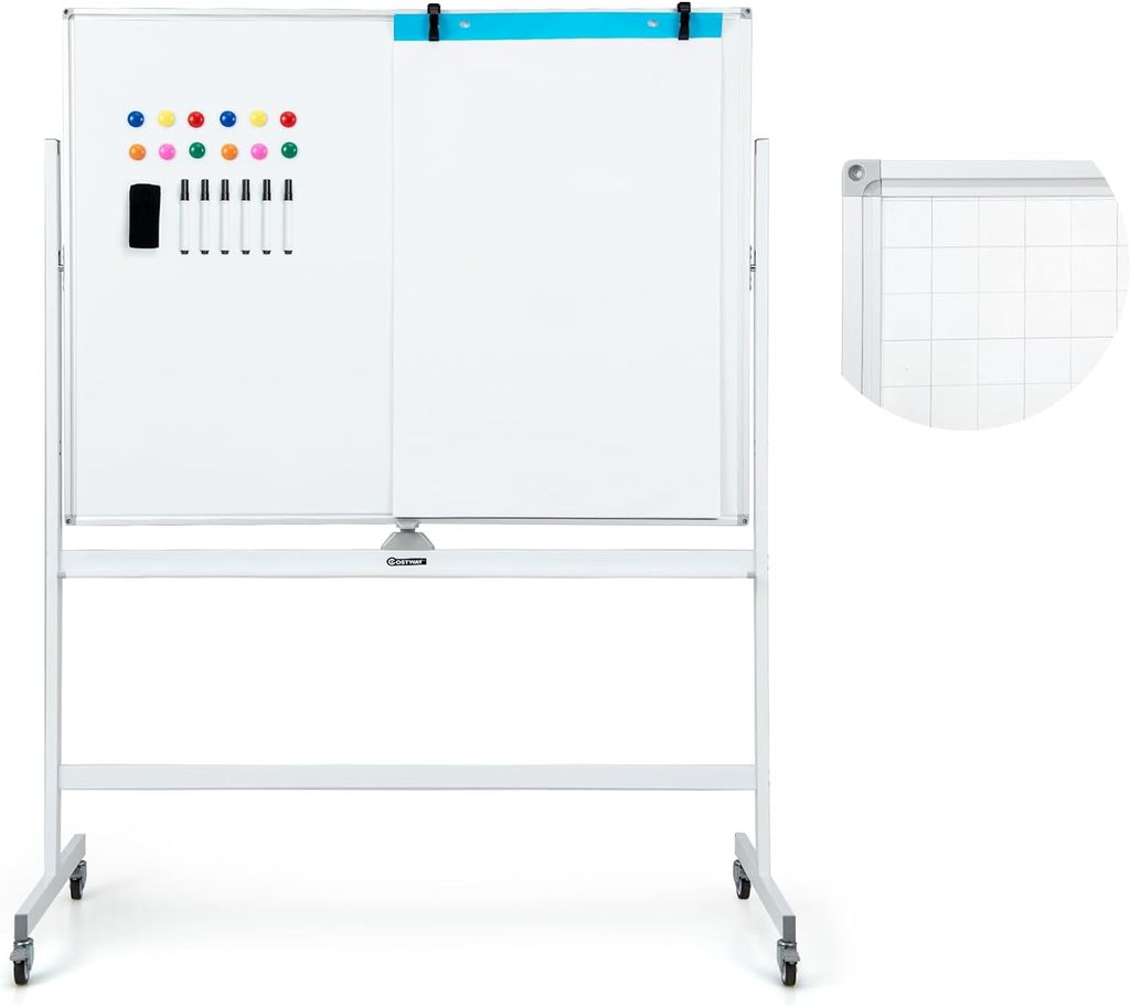 COSTWAY Doppelseitiges Mobiles Whiteboard Kaufland de costway-doppelseitiges-mobiles-whiteboard-kaufland-de
