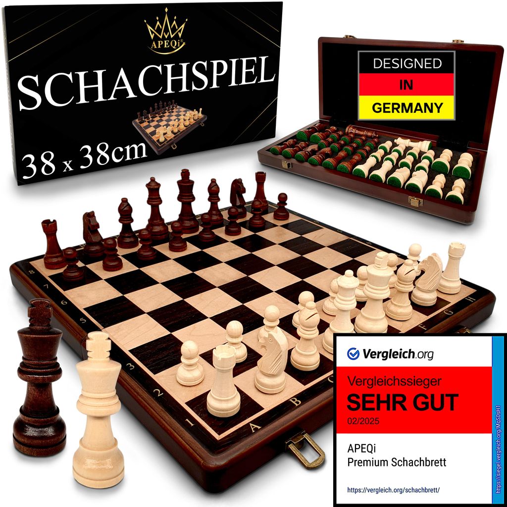 APEQi® Premium Schach - Schachspiel Holz hochwertig Produktbild 
