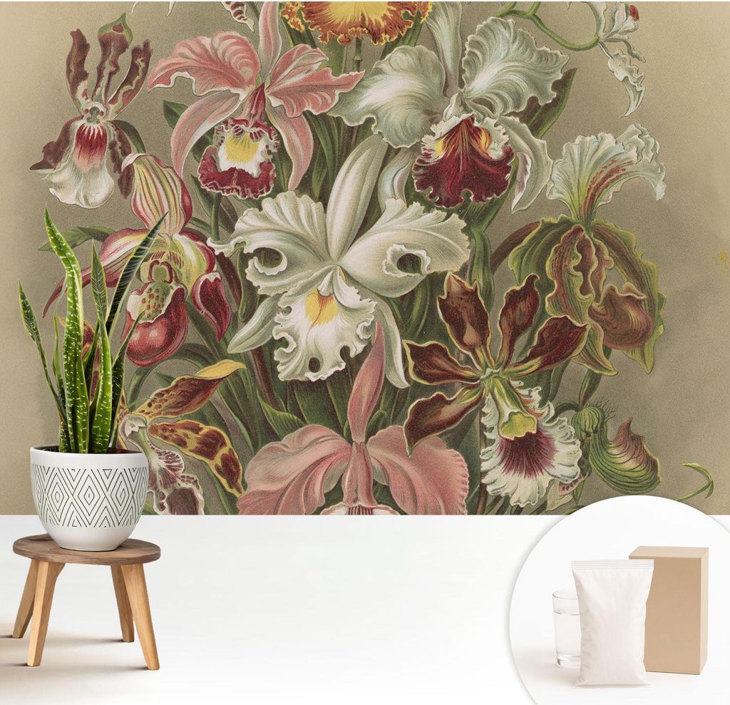 Fototapete - 208x146 cm - Tapete - Wandtapete - Wandbilder - Dekofolie - Tapete Folie - Wand - Dekoration - Wohnzimmer - Florale Eleganz