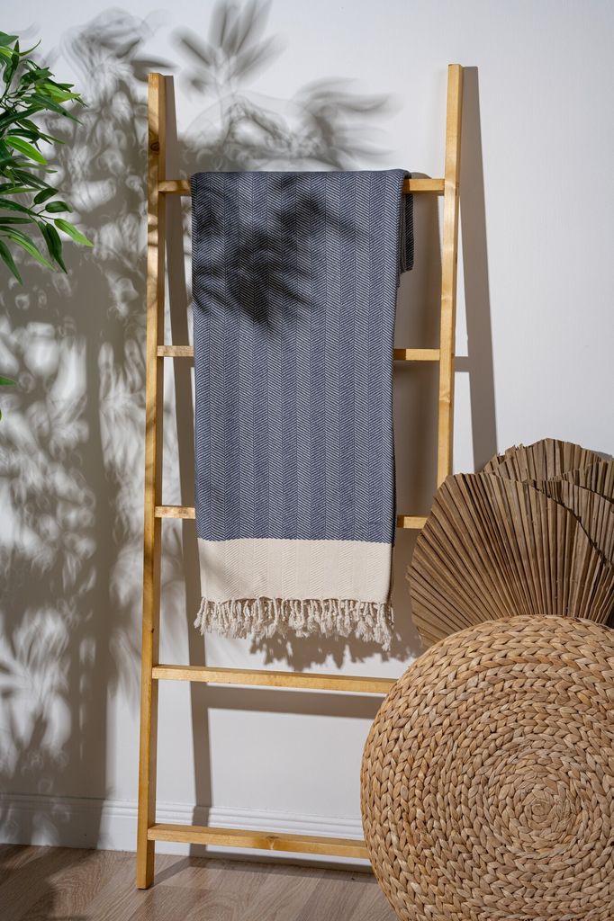 Mijolnir, Baliksirti - Indigo, Indigo, Fouta (Strandtuch), 90 % BAUMWOLLE, 10 % POLYESTER, 90 x 180 cm