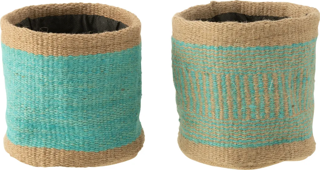 Corbeille rangement jute J-Line lot de 2 pour organiser la maison