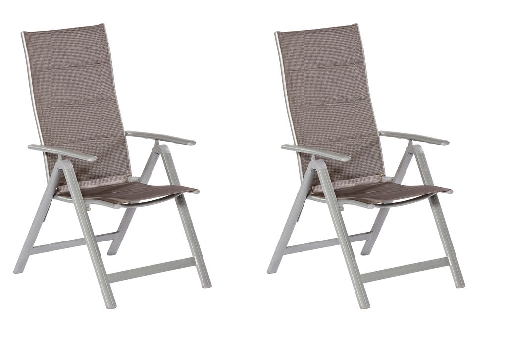 Merxx Taviano Klappsessel 2er Set, silber/diamantbraun Produktbild 