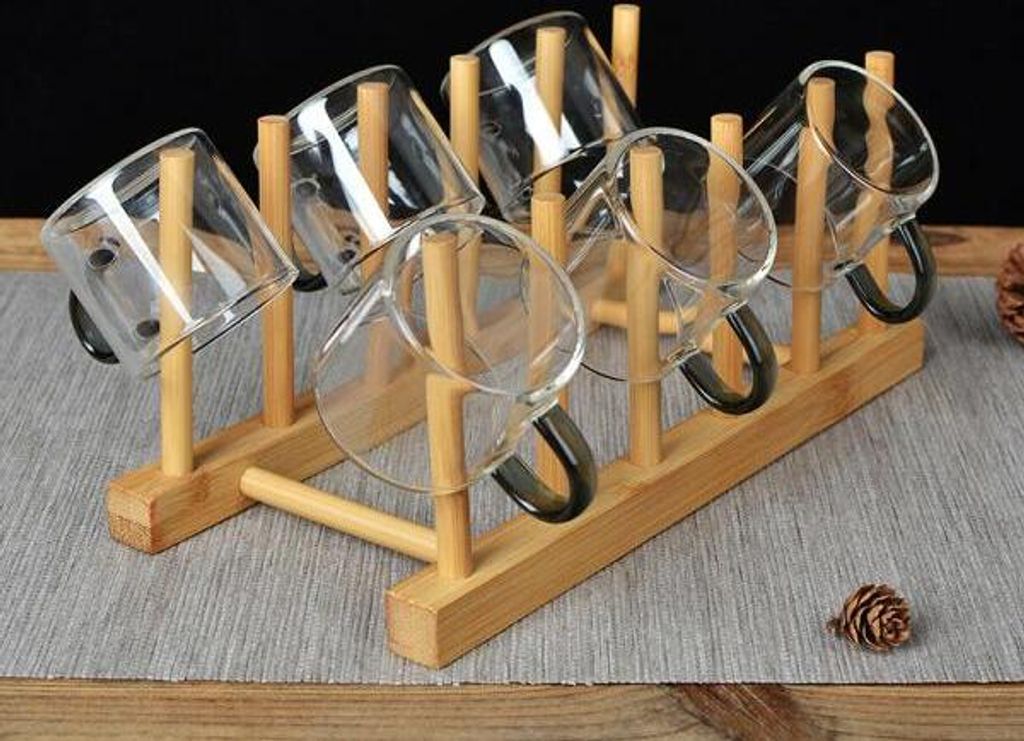 360Home Gläser Abtropfgestell Ablage Becherhalter zur Entwässerung fünf 12*25,5*9,5cm