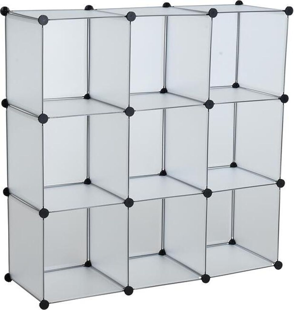 Regalsystem Würfelregal Steckregal 9 Fächer Stufenregal DIY Produktbild 