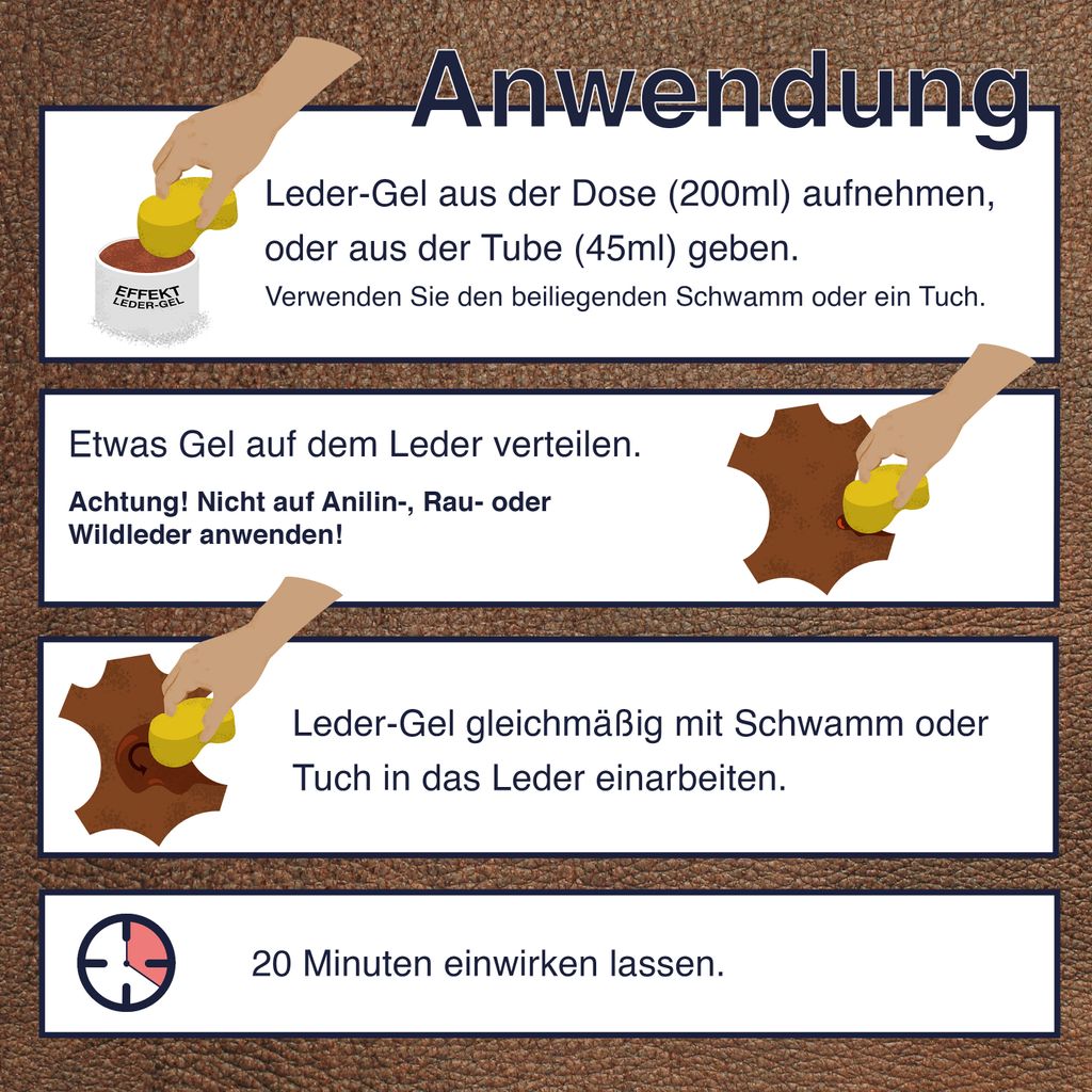 Effekt Leder-Gel 200 ml + Gratis Schwamm, Lederpflege, Produktbild 7