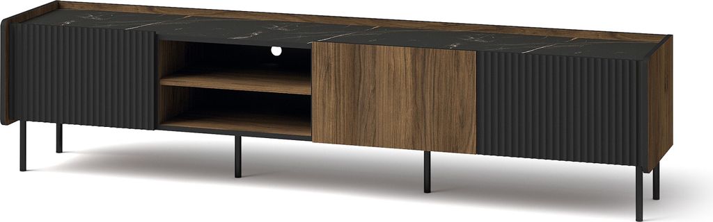 Szafka RTV stolik RTV front ryflowany PRESTIGO 200 cm Zdjęcie produktu 