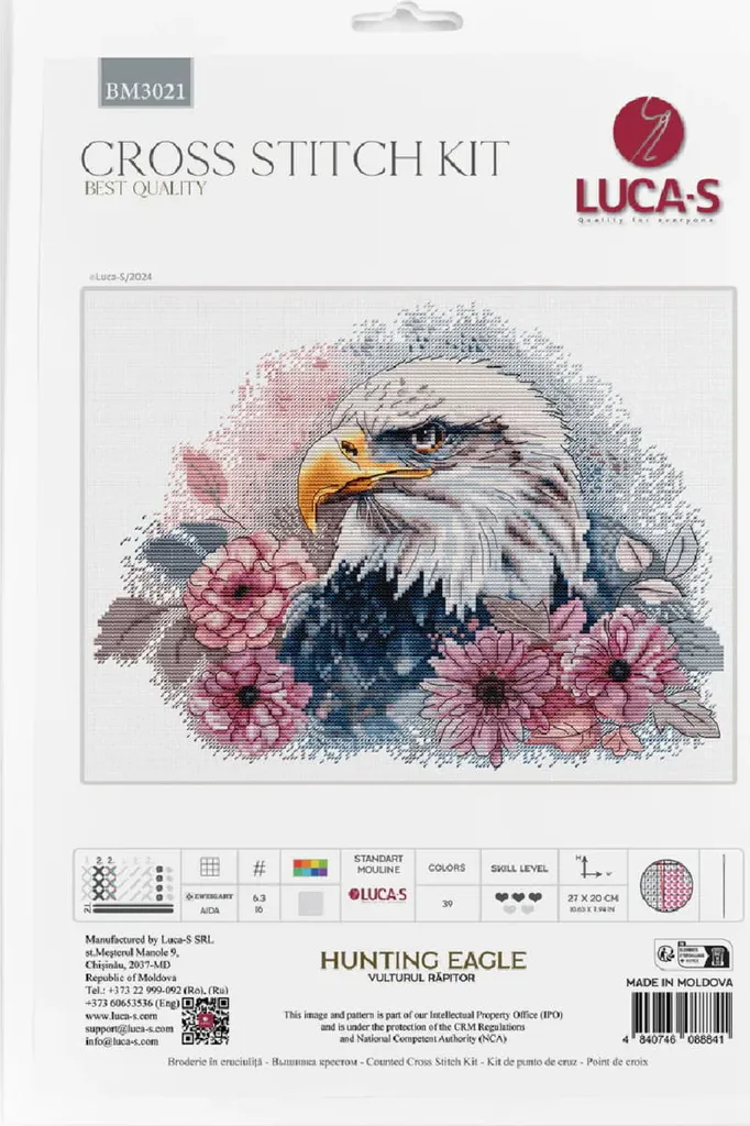 Kit de Broderie Point de Croix Compté Aigle Royal Format 27x20 cm - 2