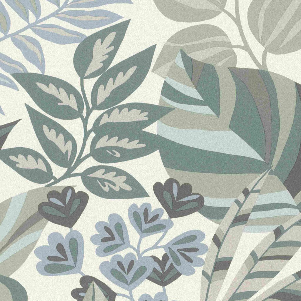 Vliestapete 867411 Tapete Botanical Dschungel 53 x 1005 cm Rasch Symphony Schwarz Weiß