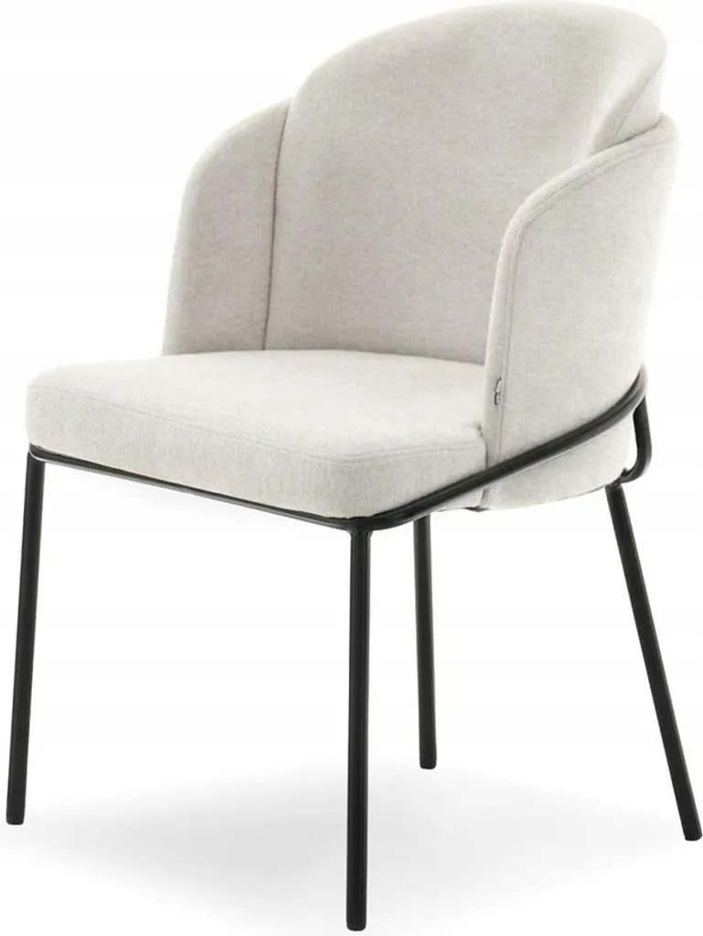 Chaise de salle à manger design JAZMIN crème et noir lot de 2